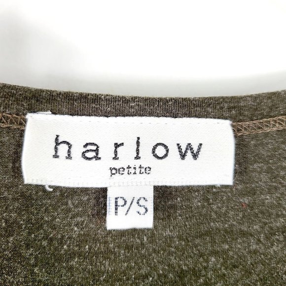HARLOW Dress 100% Cotton‎ Olive Green Mini  SP SMALL PETITE Sleeveless Tie Waist - Picture 3 of 8